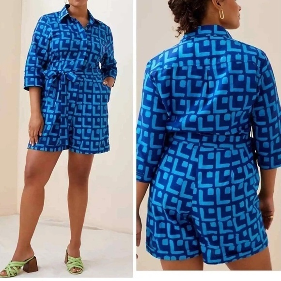 SIKA ANTHROPOLOGIE x Geometric Cotton Romper One Piece Size 8 - Picture 1 of 16